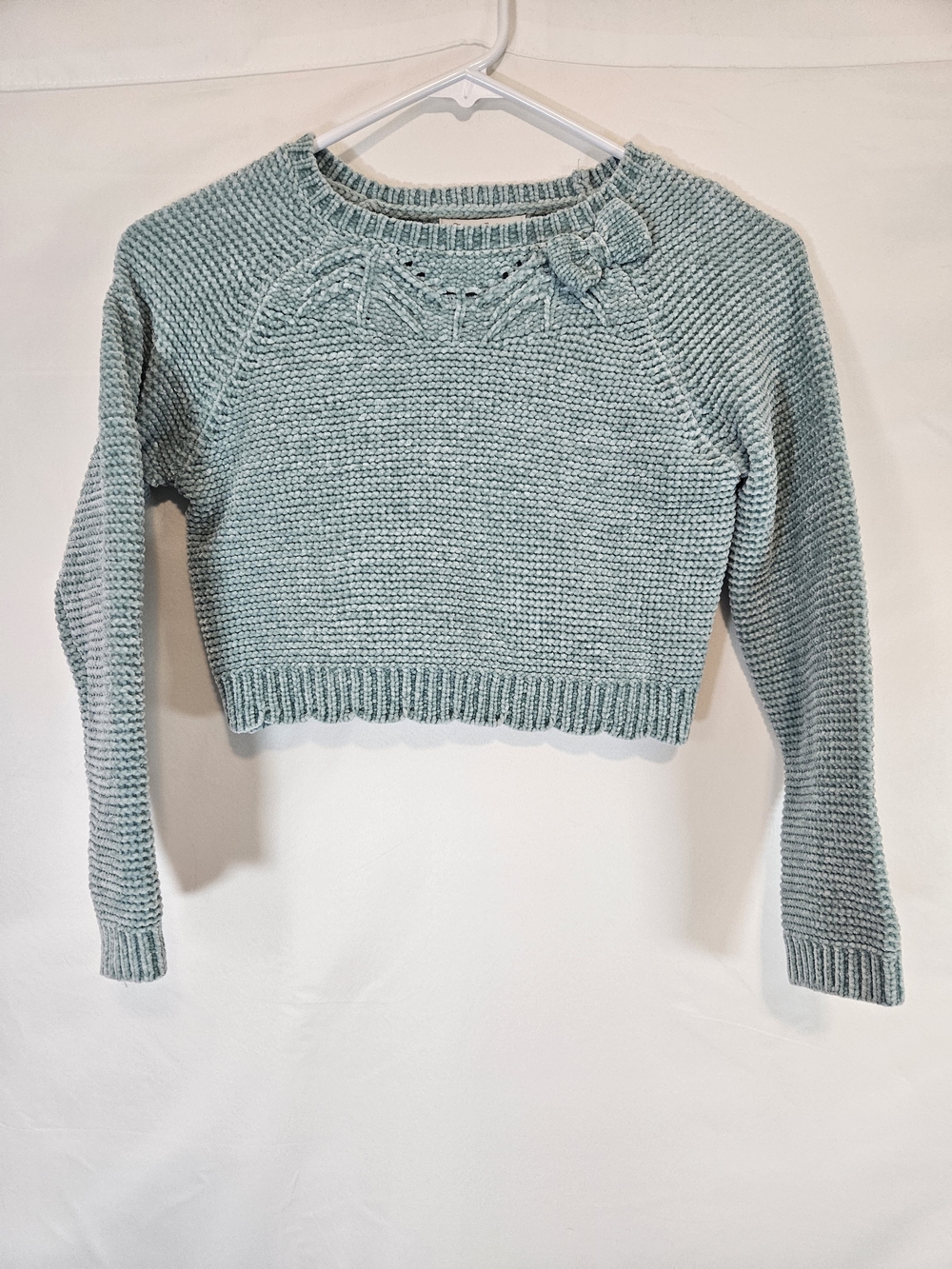 Tommy Bahama Seafoam Crewneck Cropped Knit Sweater